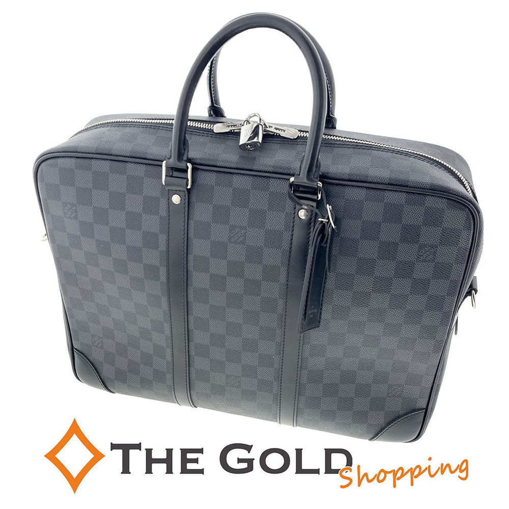 Louis Vuitton Port Voyage Damier Canvas Business Briefcase Graphite Black